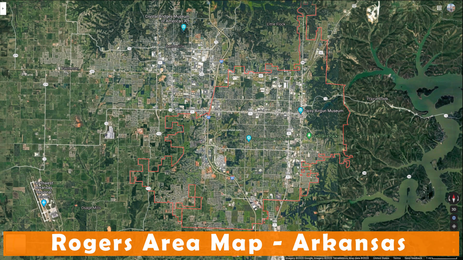 Rogers Area Map Arkansas